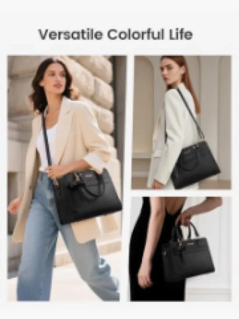 Faux Leather Satchel Handbag Tote Purse Crossbody Shoulder Bag Women Laptop